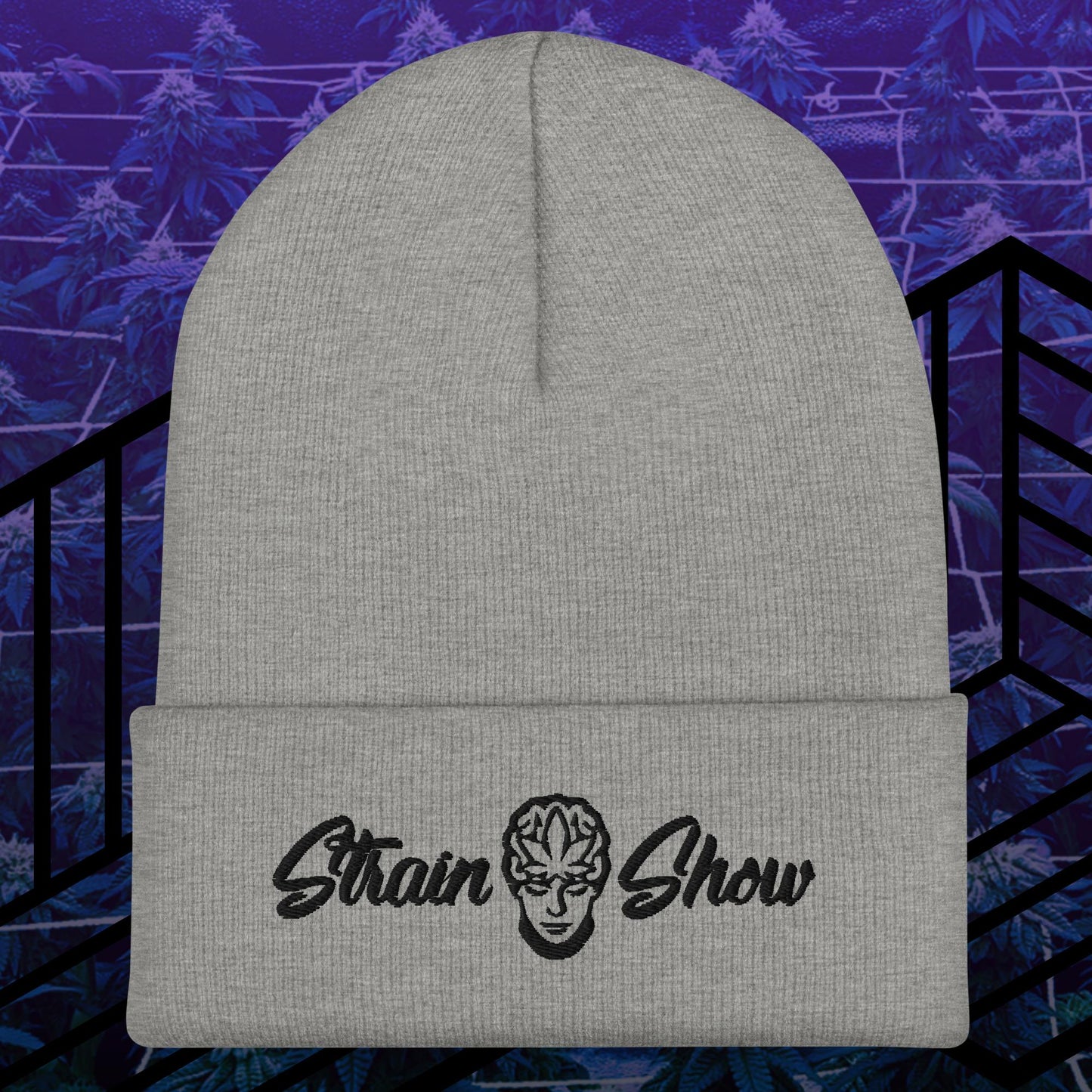 Strain Show Embroidered Beanie (Dark Stitch)