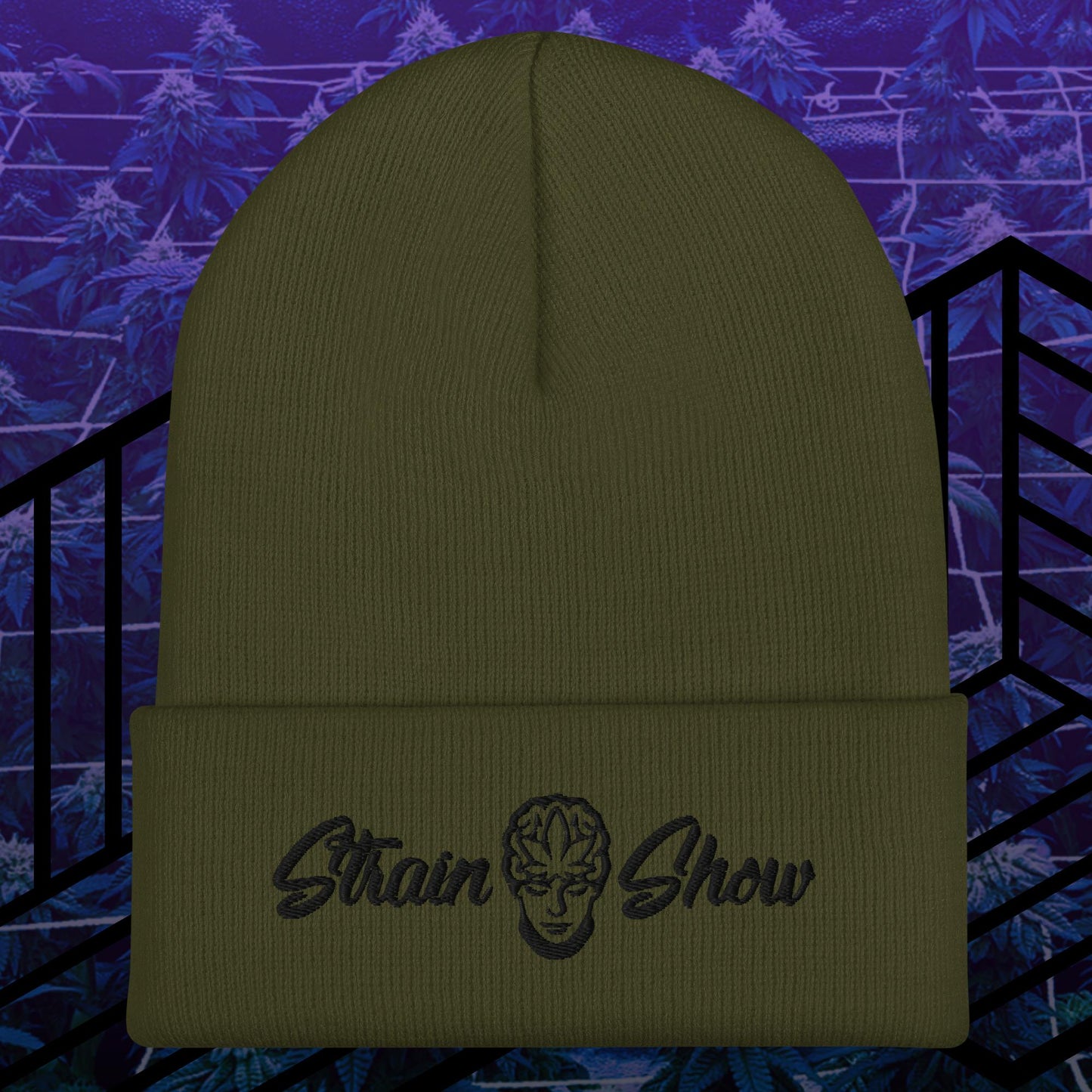 Strain Show Embroidered Beanie (Dark Stitch)