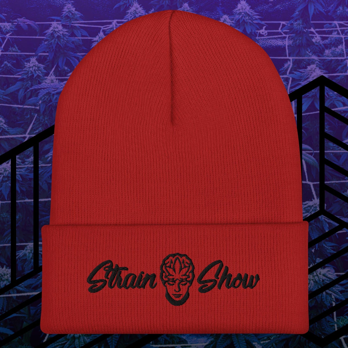 Strain Show Embroidered Beanie (Dark Stitch)
