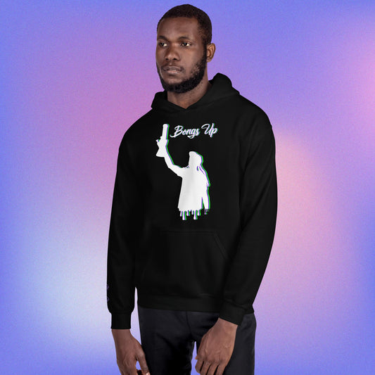 Bongs Up Embroidered Sleeve Hoodie (in BLACK)