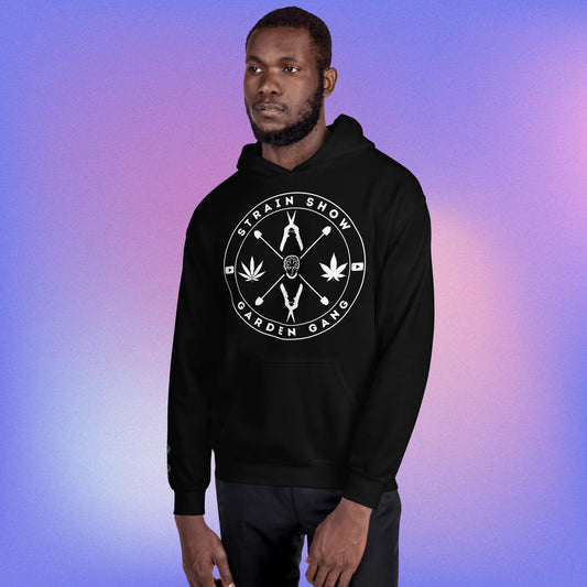 Garden Gang Embroidered Sleeve Hoodie (dark)