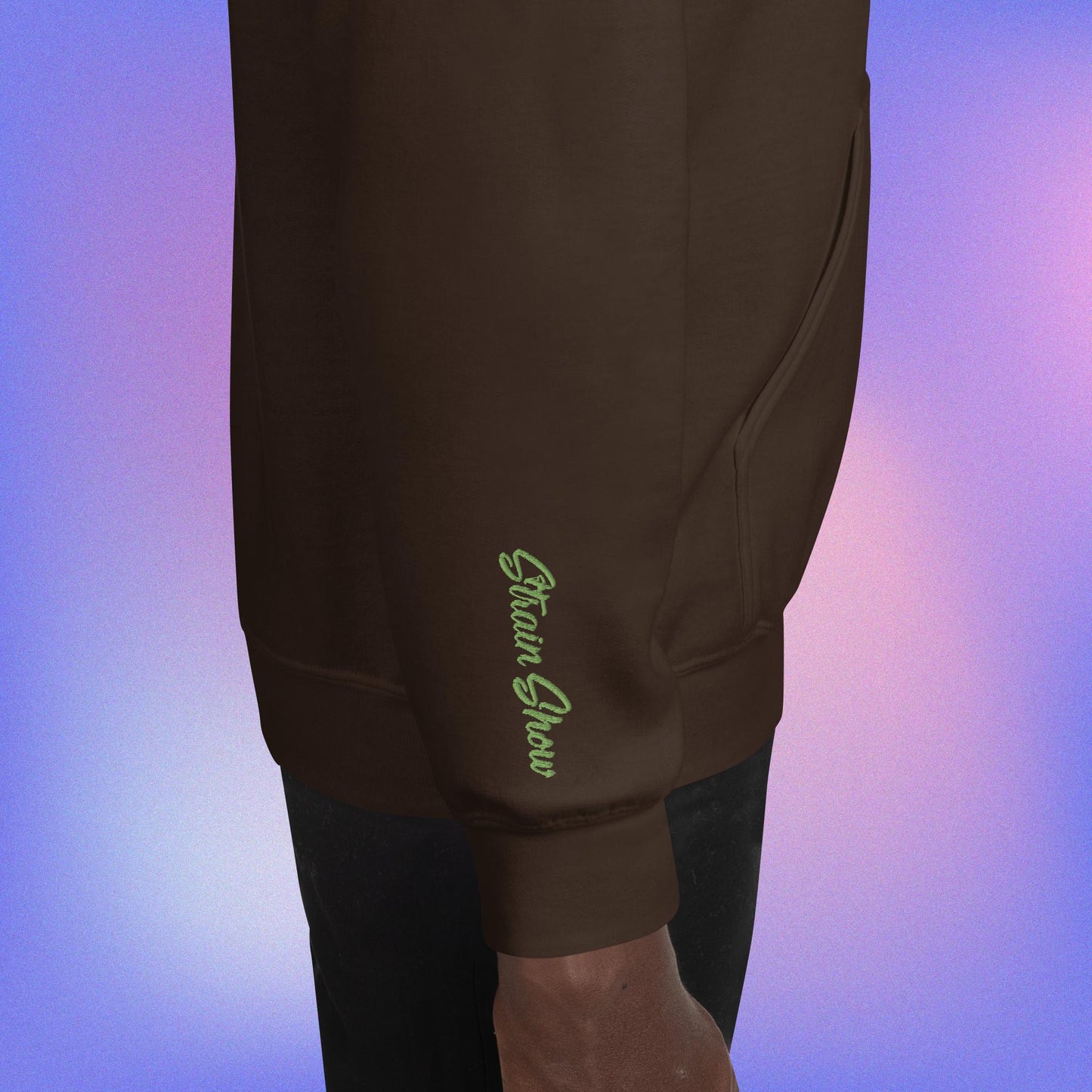 Garden Gang Embroidered Sleeve Hoodie (dark)