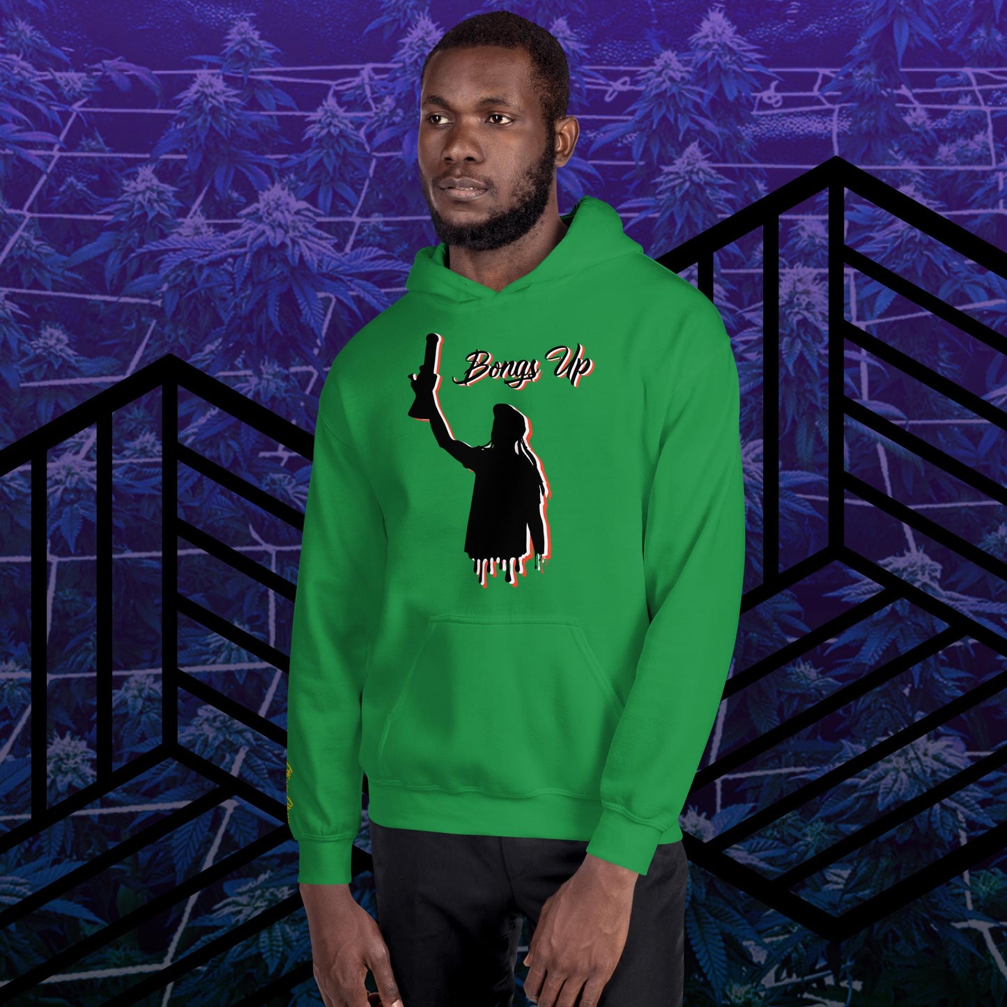 Bongs Up Embroidered Sleeve Hoodie