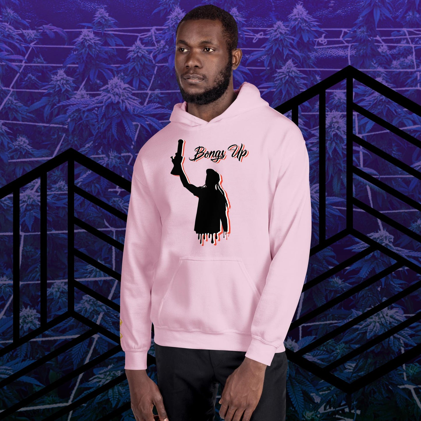 Bongs Up Embroidered Sleeve Hoodie