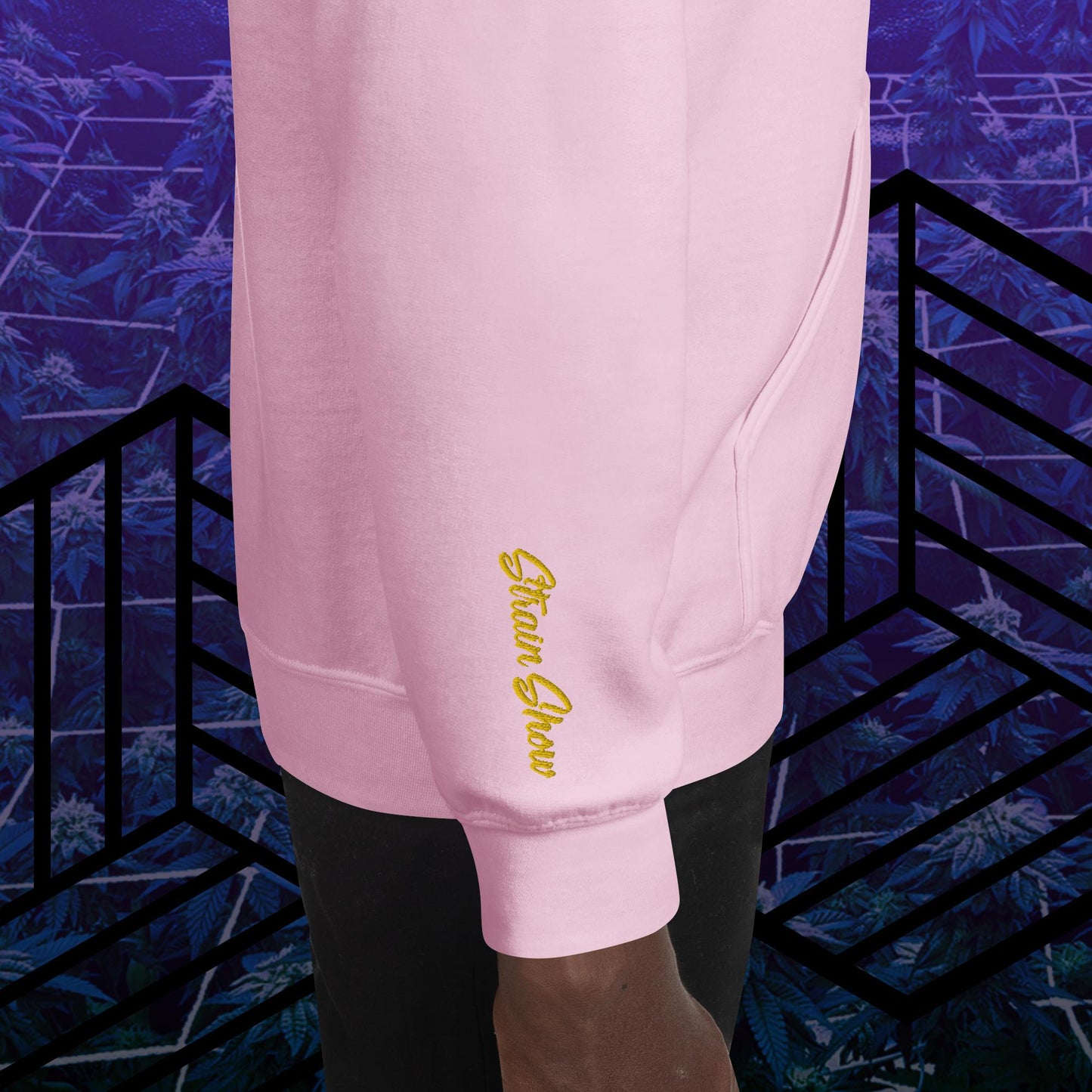 Bongs Up Embroidered Sleeve Hoodie