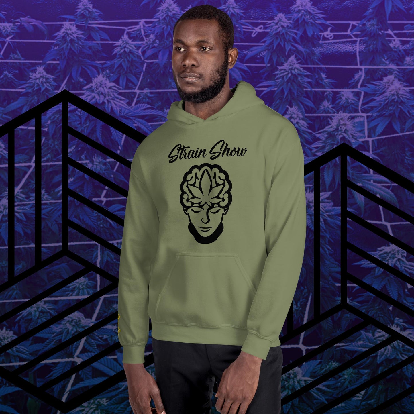 Strain Brain Embroidered Sleeve Hoodie
