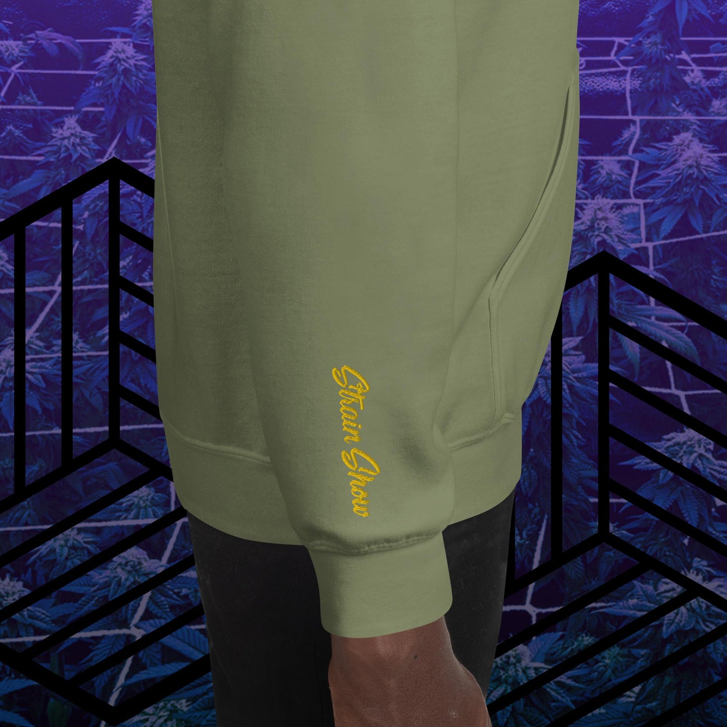 Strain Brain Embroidered Sleeve Hoodie