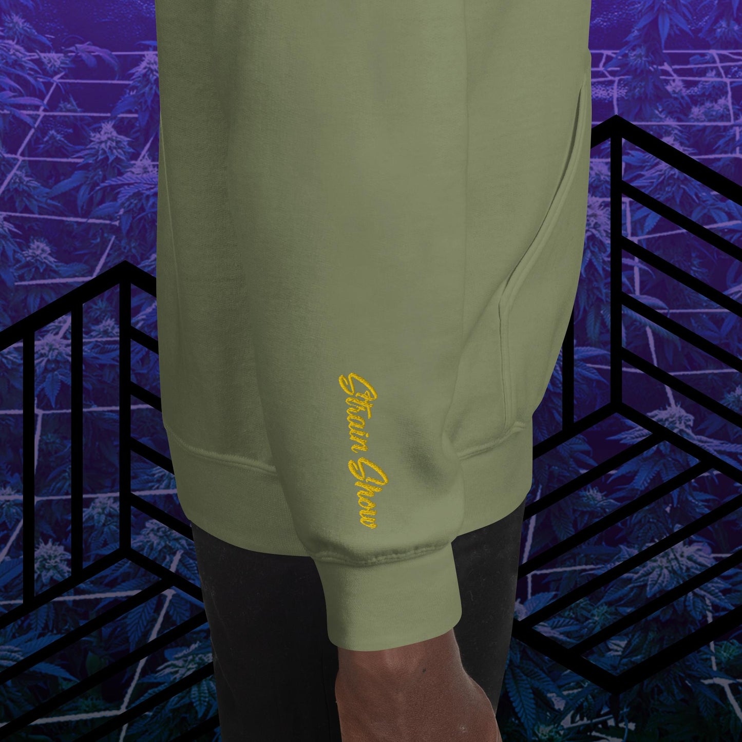 Bongs Up Embroidered Sleeve Hoodie