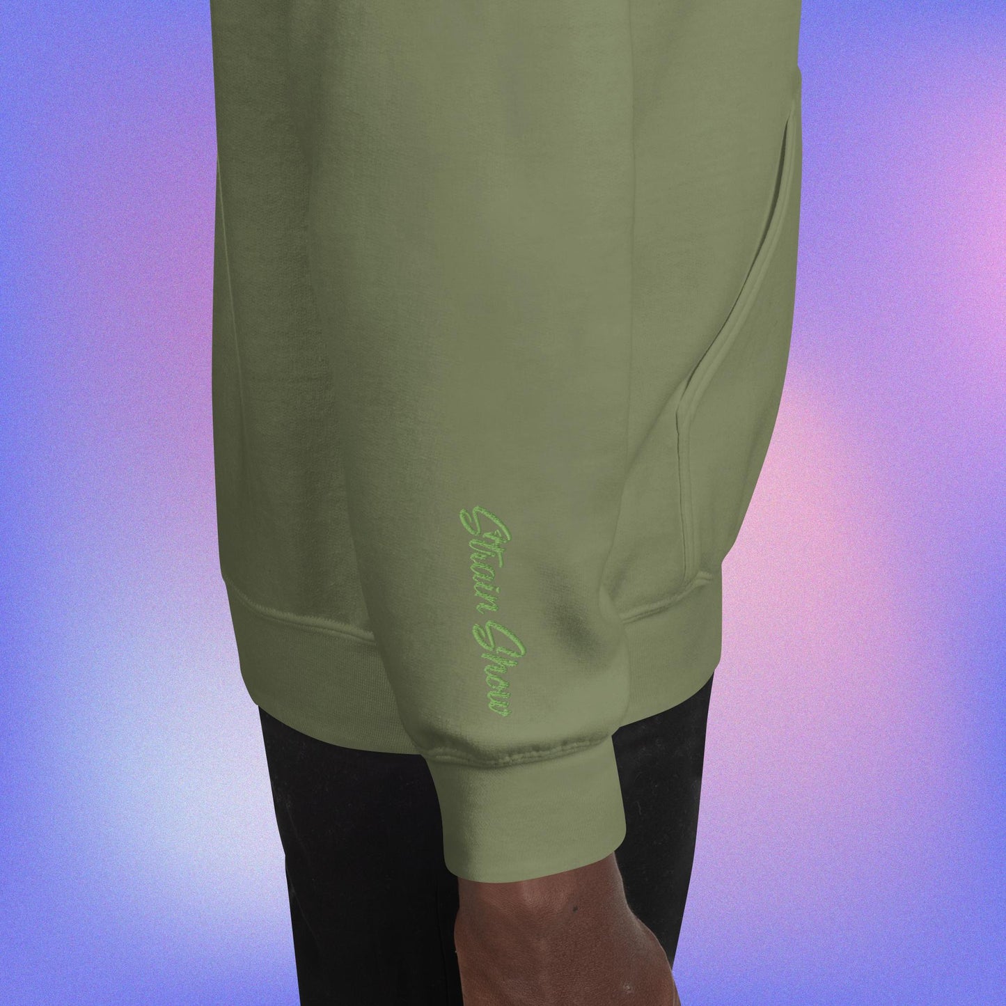 Garden Gang Embroidered Sleeve Hoodie (dark)