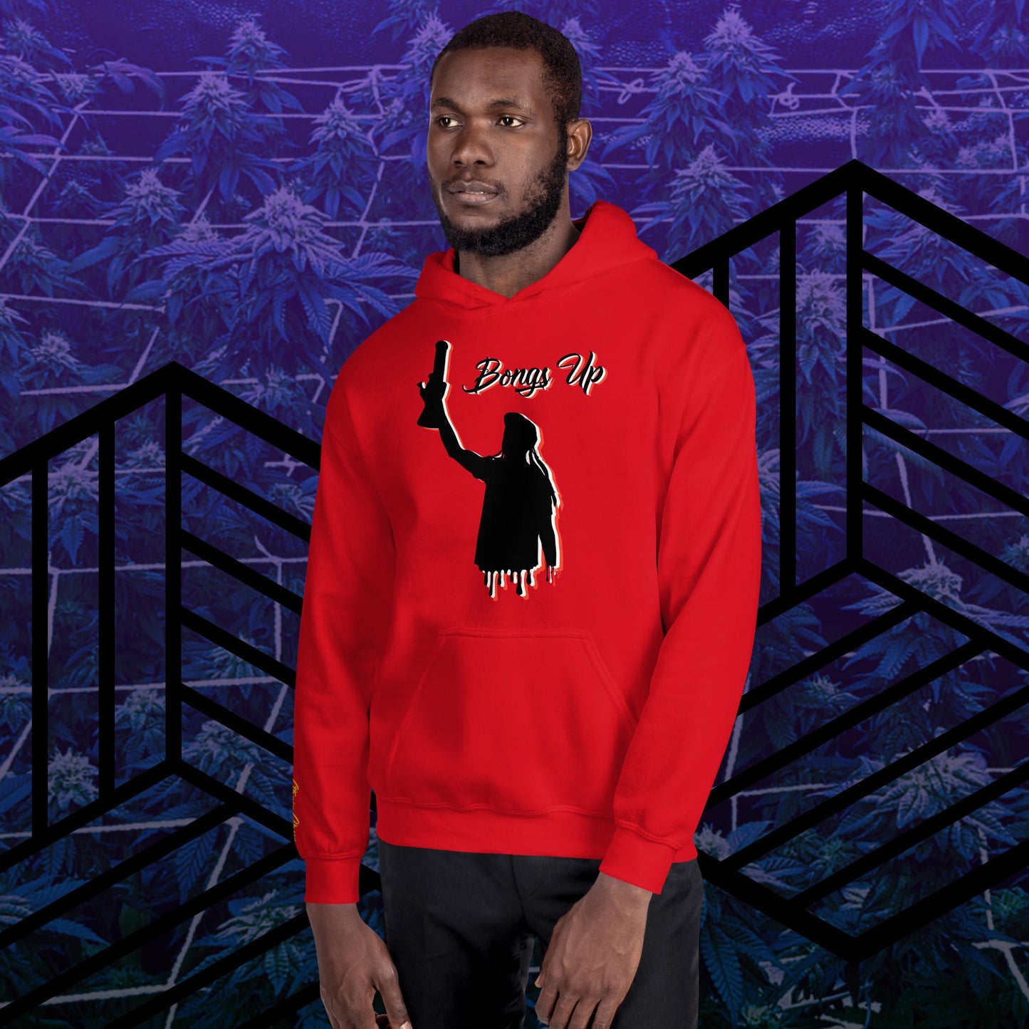 Bongs Up Embroidered Sleeve Hoodie