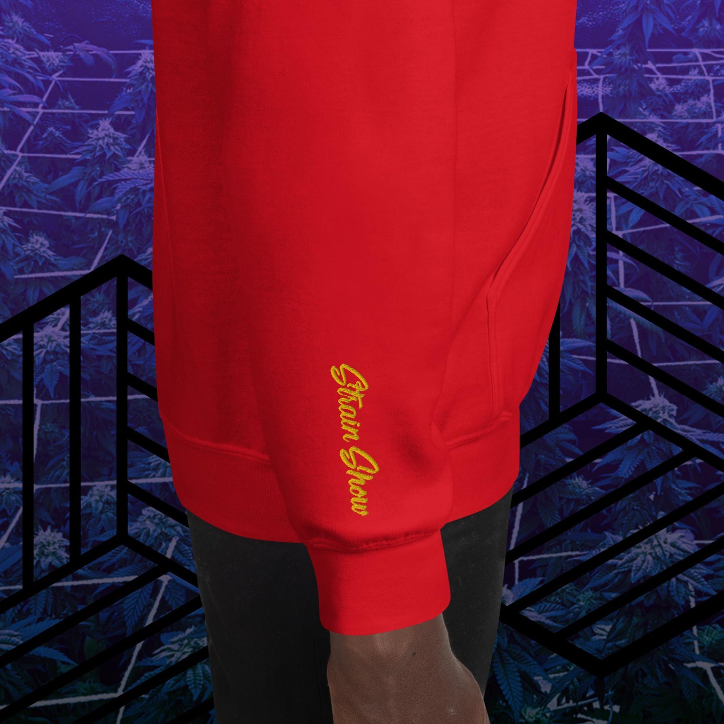 Bongs Up Embroidered Sleeve Hoodie
