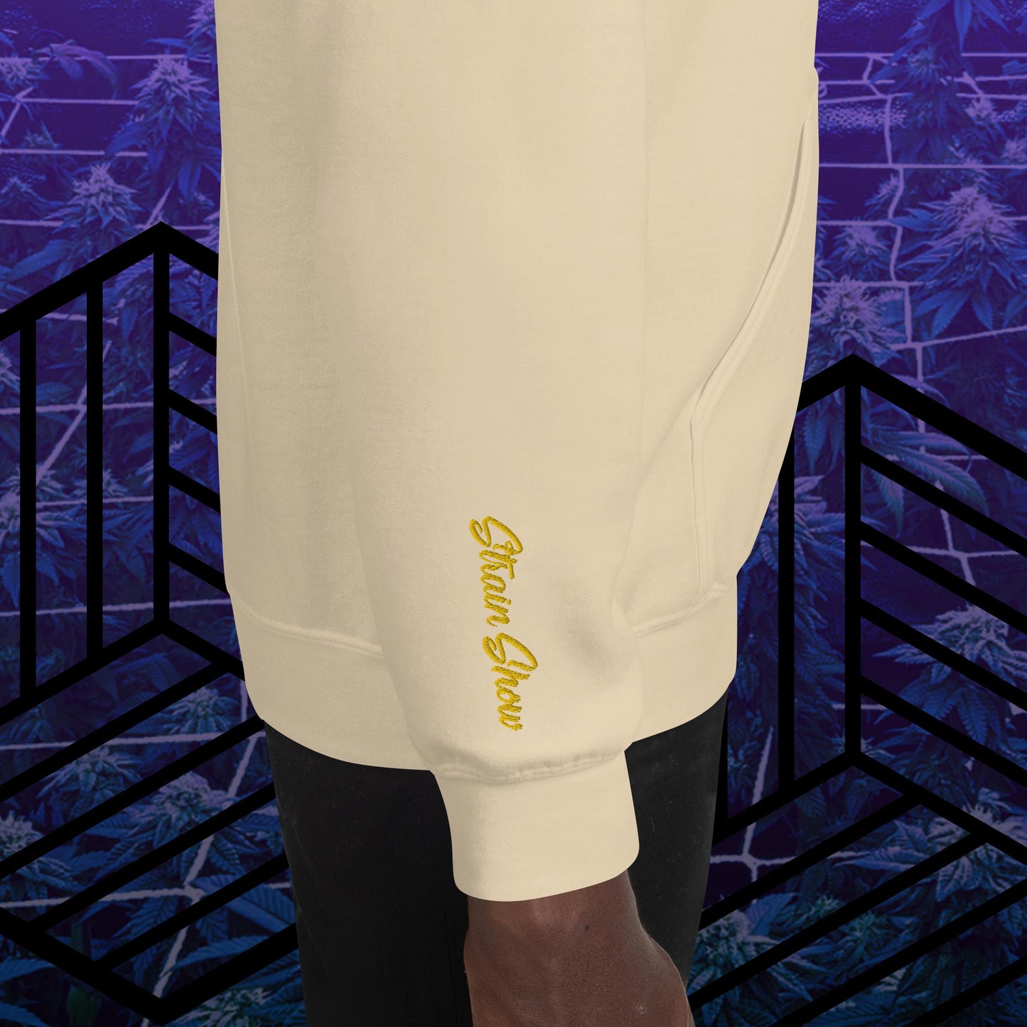 Strain Brain Embroidered Sleeve Hoodie