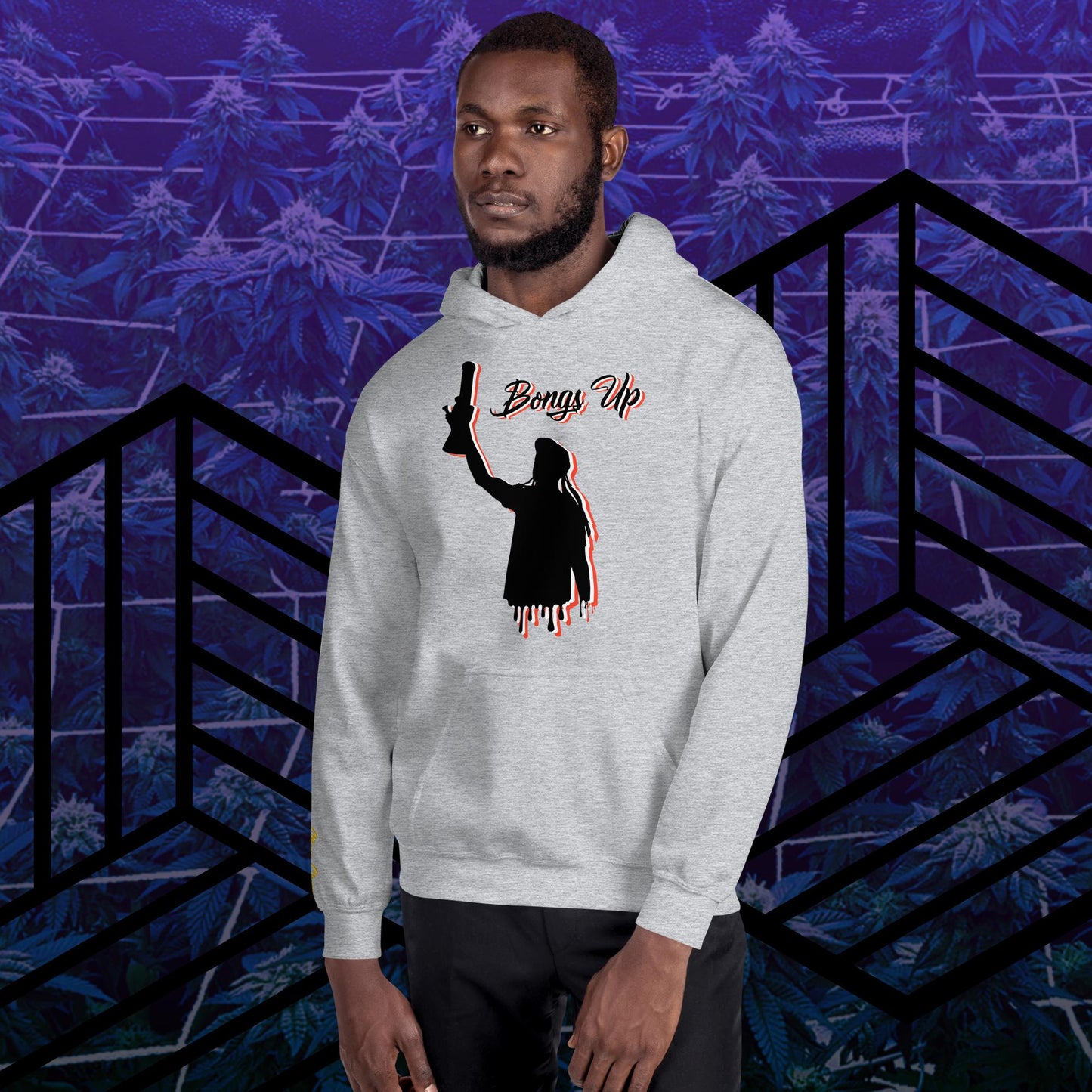 Bongs Up Embroidered Sleeve Hoodie