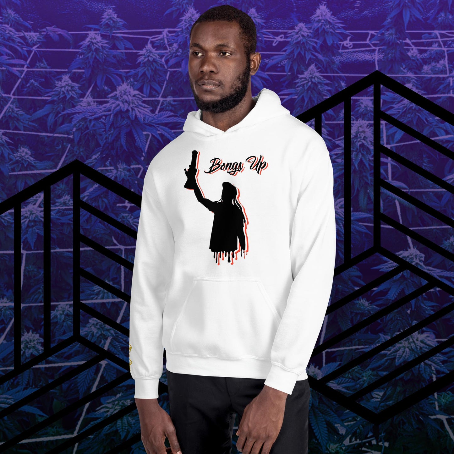 Bongs Up Embroidered Sleeve Hoodie