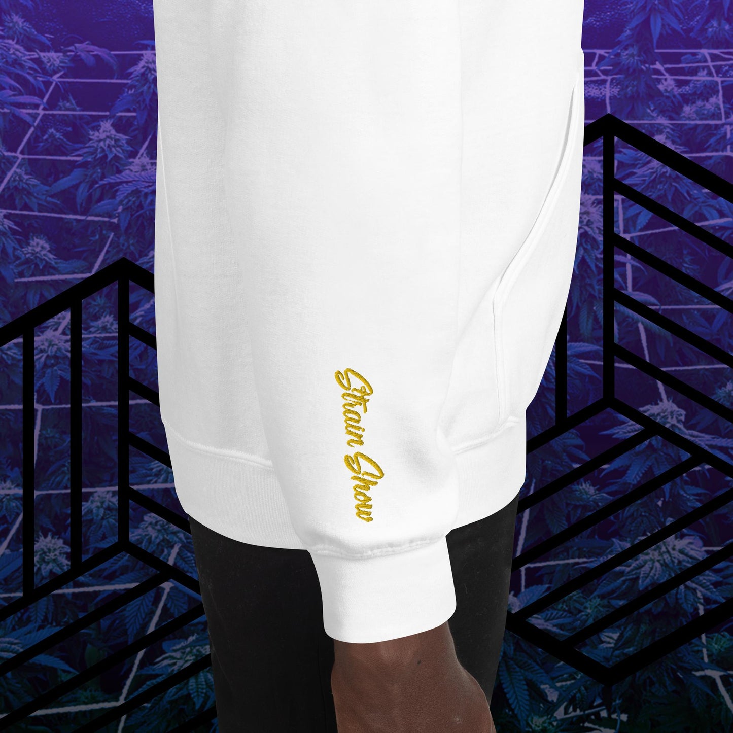 Bongs Up Embroidered Sleeve Hoodie